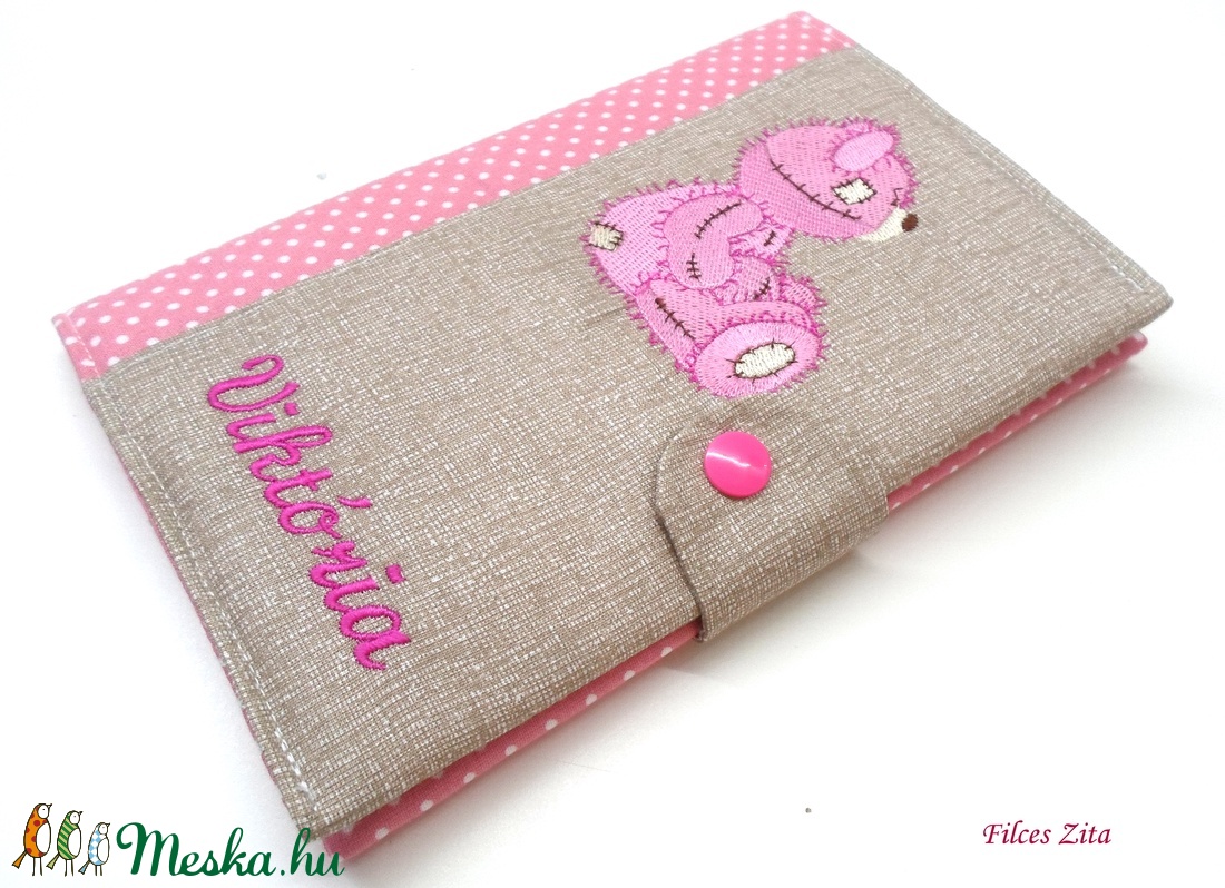 Hímzett macis egészségügyi kiskönyv borító - névreszóló - otthon & életmód - papír, írószer - Meska.hu