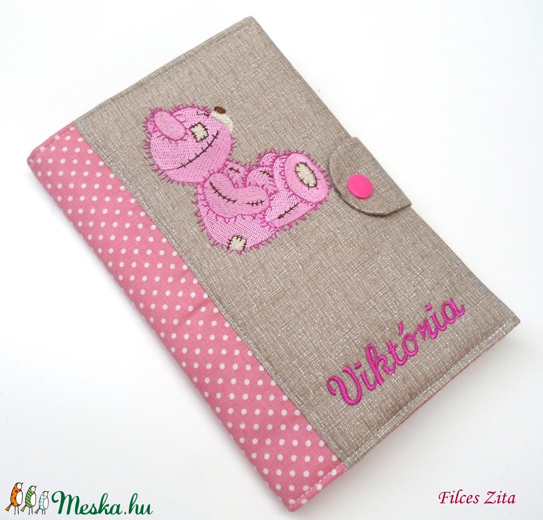 Hímzett macis egészségügyi kiskönyv borító - névreszóló - otthon & életmód - papír, írószer - Meska.hu