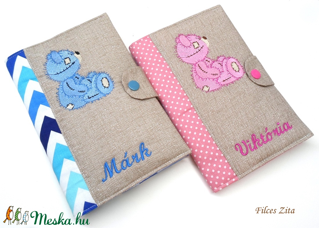 Hímzett macis egészségügyi kiskönyv borító - névreszóló - otthon & életmód - papír, írószer - Meska.hu