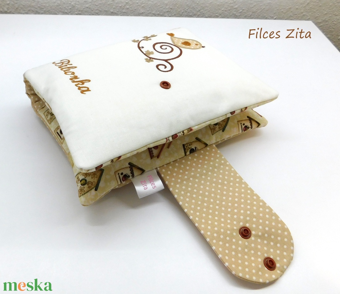 Madárkás pelenkatáska névhímzéssel - textil pelenkarendező - táska & tok - pelenkatáska - pelenkatartó tok - Meska.hu