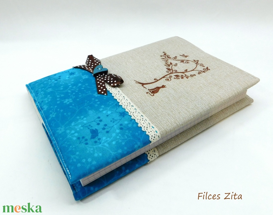 A5 határidőnapló hímzett borítóval  - CICÁS - névhímzéssel  - otthon & életmód - papír, írószer - jegyzetfüzet & napló - Meska.hu