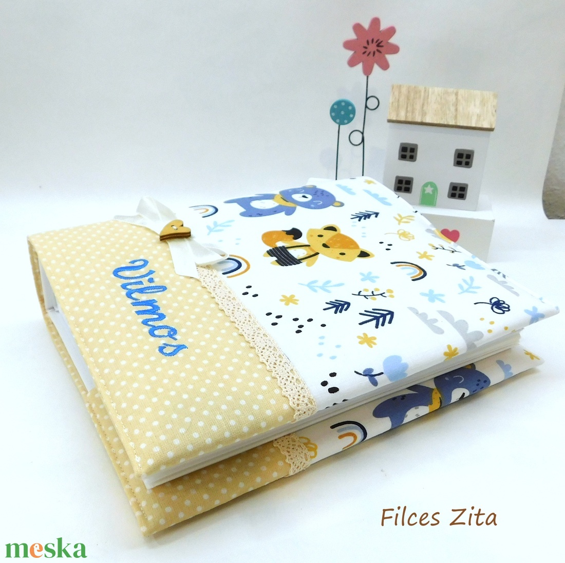 Erdei állatos baba fotóalbum hímzett névvel - otthon & életmód - papír, írószer - album & fotóalbum - Meska.hu