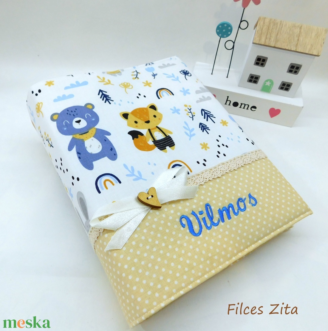 Erdei állatos baba fotóalbum hímzett névvel - otthon & életmód - papír, írószer - album & fotóalbum - Meska.hu