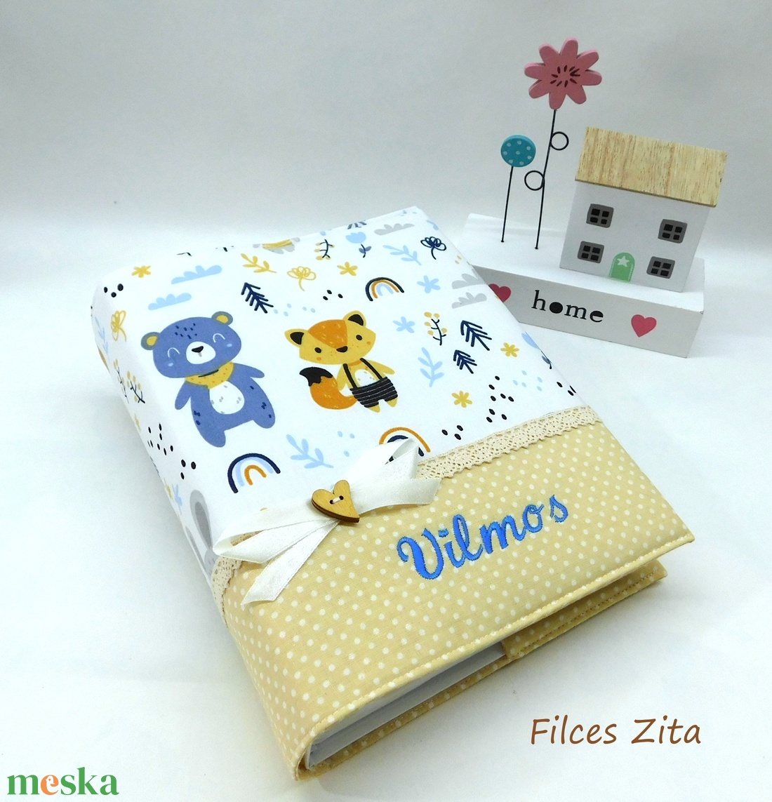 Erdei állatos baba fotóalbum hímzett névvel - otthon & életmód - papír, írószer - album & fotóalbum - Meska.hu