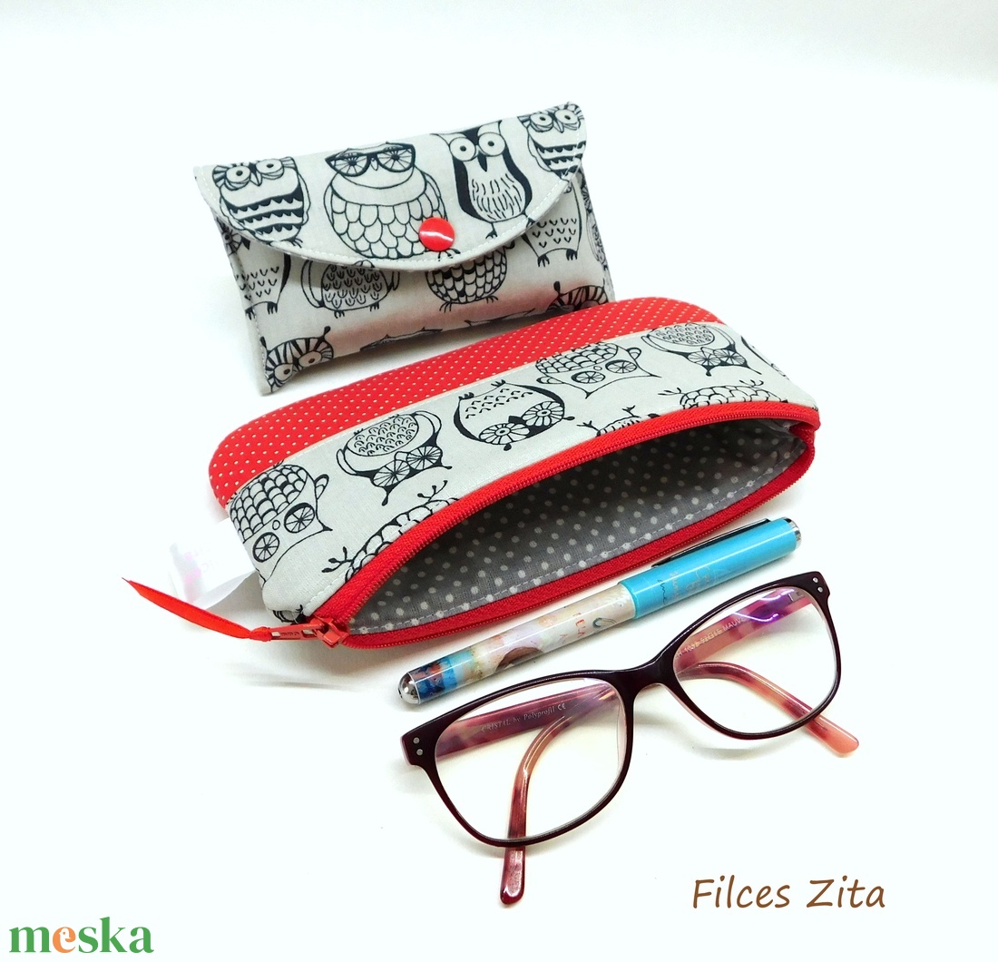 Baglyos ajándékszett / neszesszer / tolltartó - táska & tok - neszesszer - Meska.hu