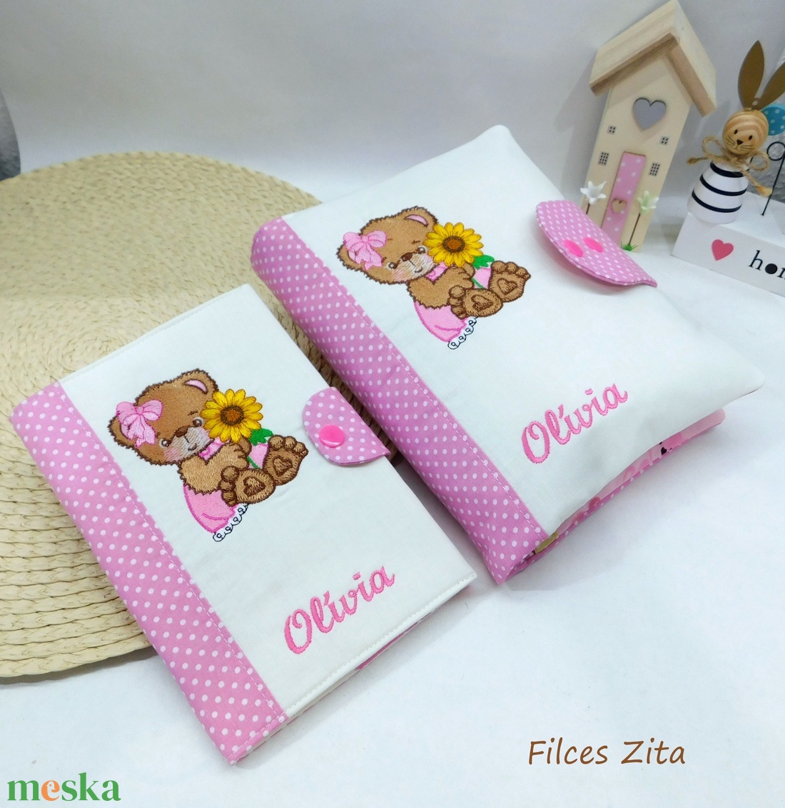 Hímzett macis pelenkarendező - macis pelenkatáska - táska & tok - pelenkatáska - pelenkatartó tok - Meska.hu