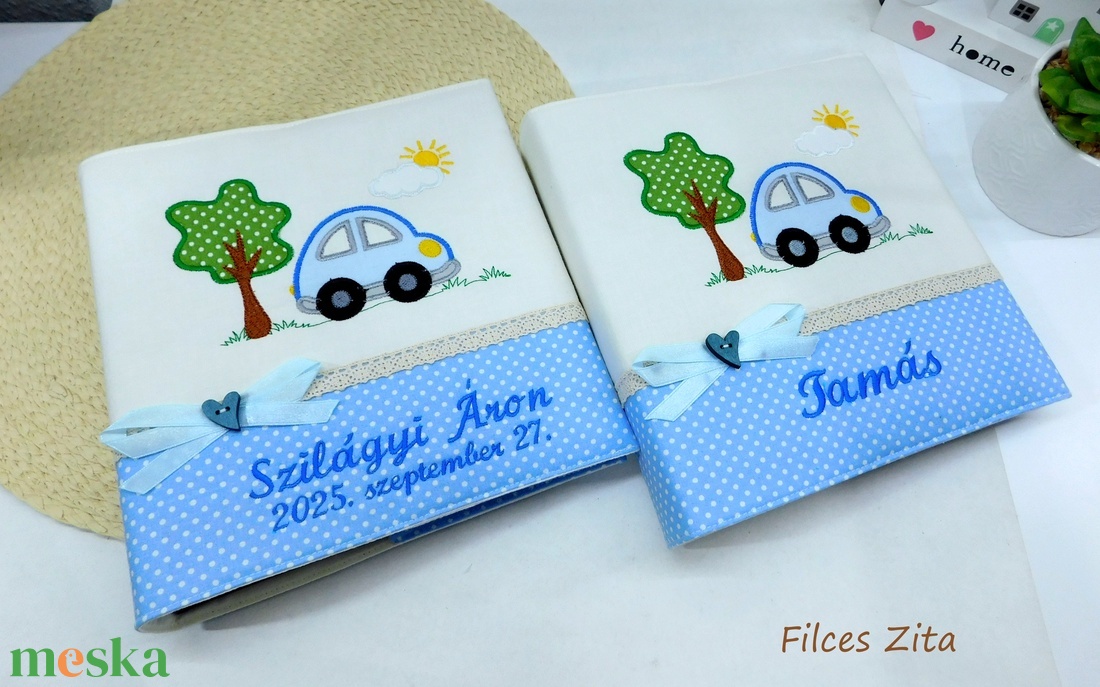 Autós fotóalbum hímzett névvel - autós album névhímzéssel  - otthon & életmód - papír, írószer - album & fotóalbum - Meska.hu
