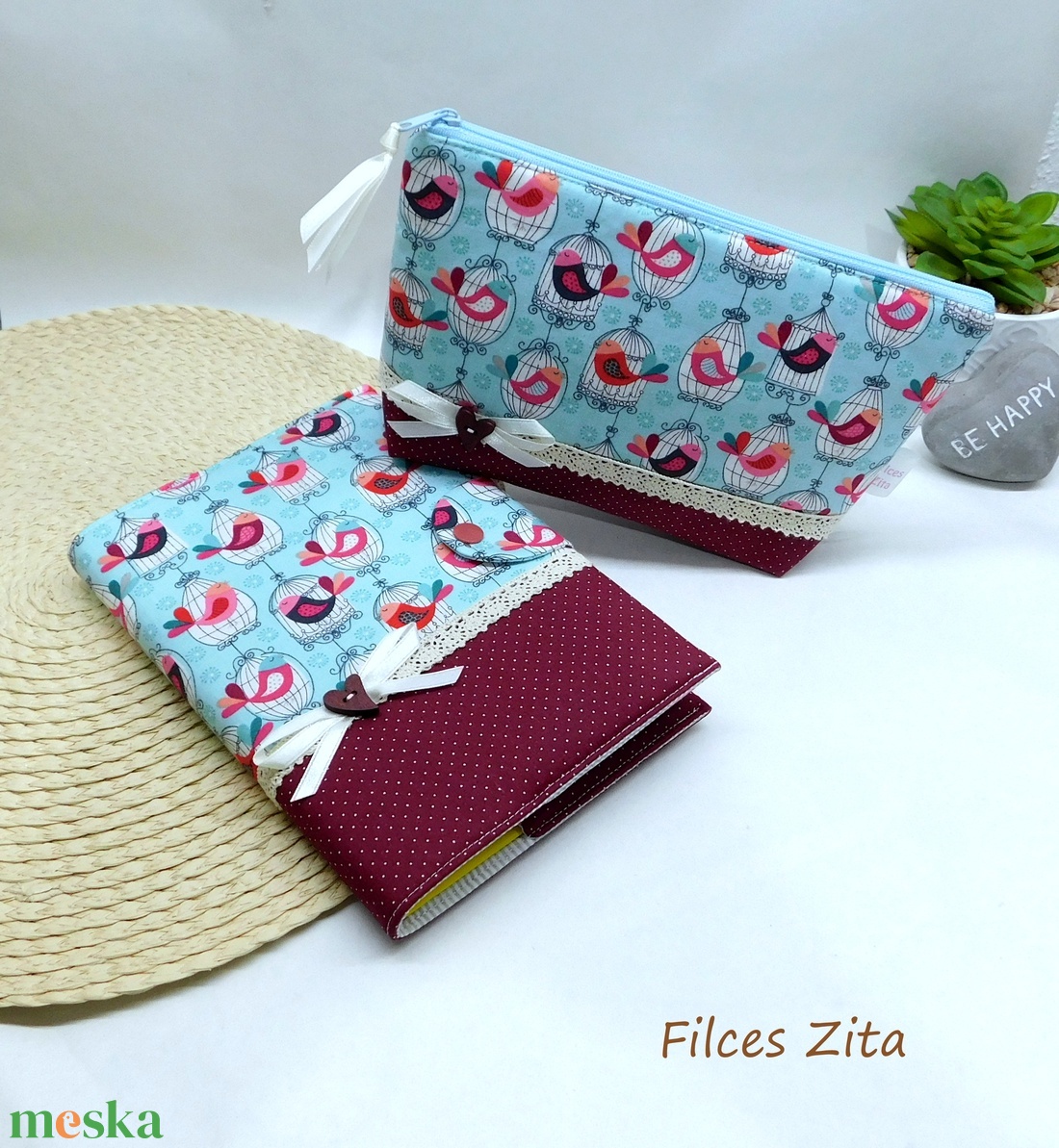 Madárkás napló és neszesszer - otthon & életmód - papír, írószer - jegyzetfüzet & napló - Meska.hu