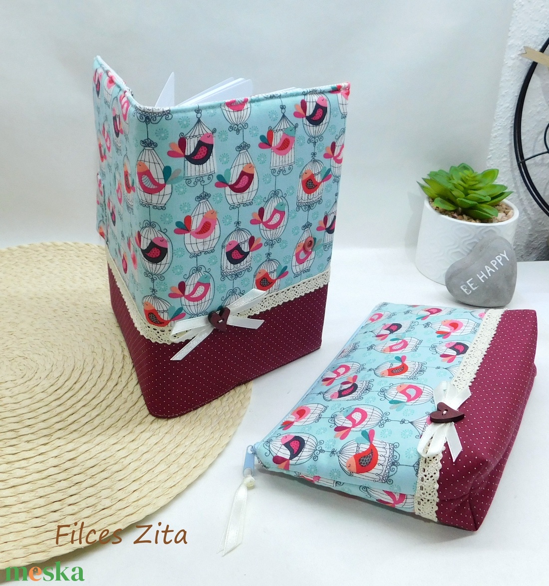 Madárkás napló és neszesszer - otthon & életmód - papír, írószer - jegyzetfüzet & napló - Meska.hu