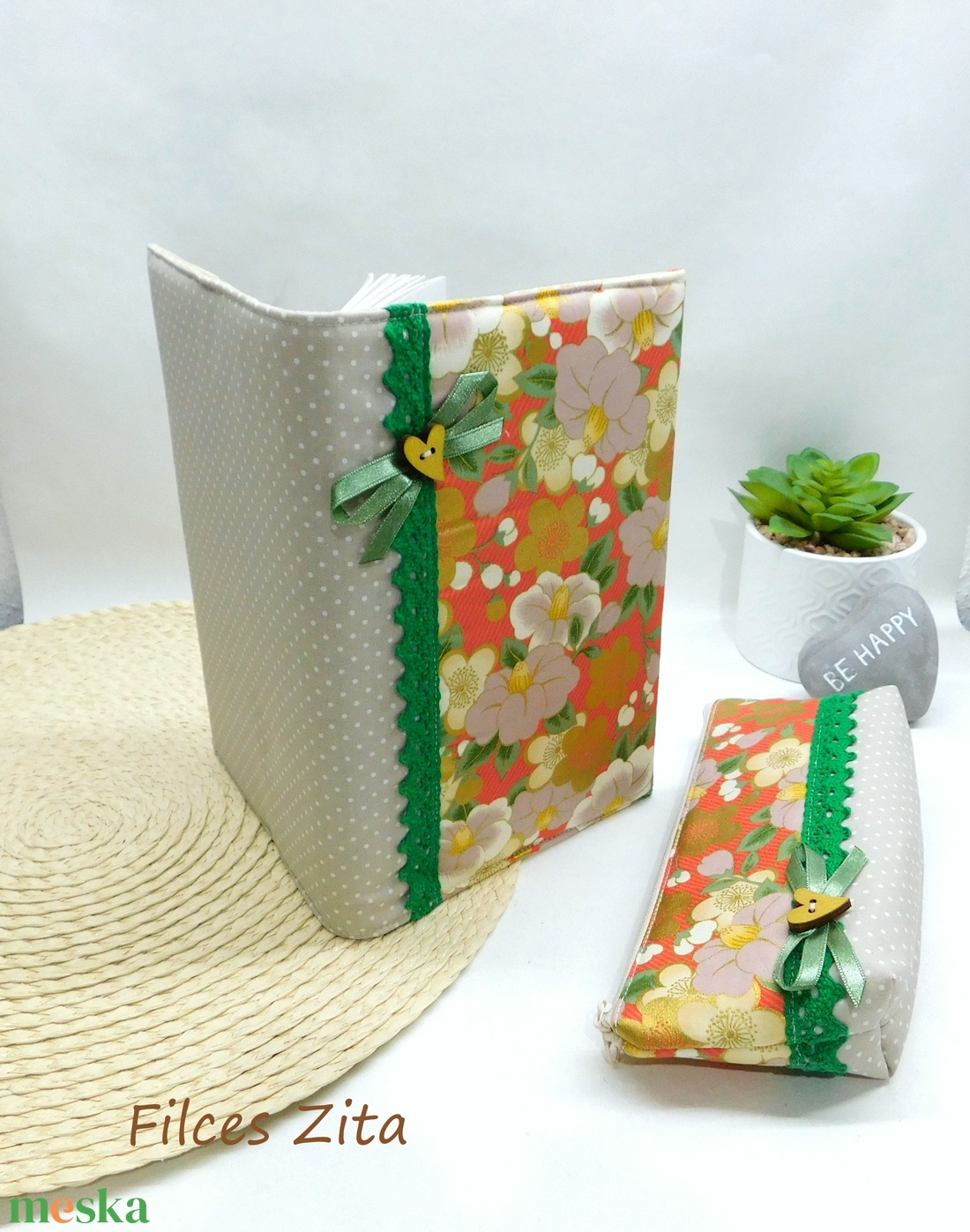 Virágos napló és tolltartó - otthon & életmód - papír, írószer - jegyzetfüzet & napló - Meska.hu