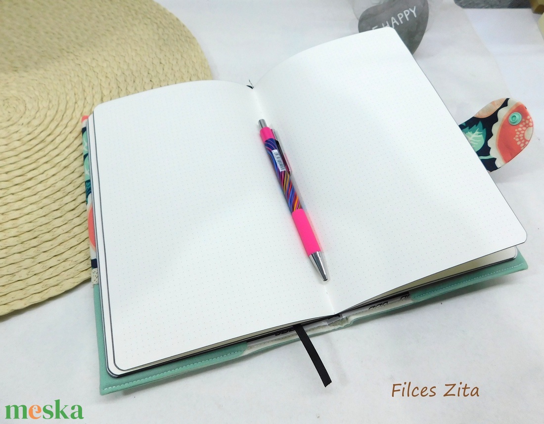 Virágos napló -KÉSZTERMÉK  - otthon & életmód - papír, írószer - jegyzetfüzet & napló - Meska.hu