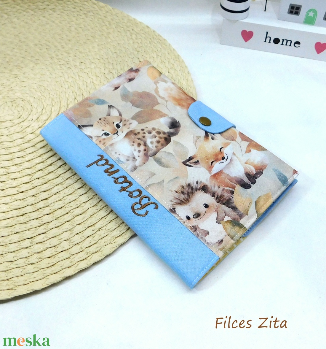 Erdei állatos egészségügyi kiskönyv borító névhímzéssel - otthon & életmód - papír, írószer - egészségügyi kiskönyv borító - Meska.hu
