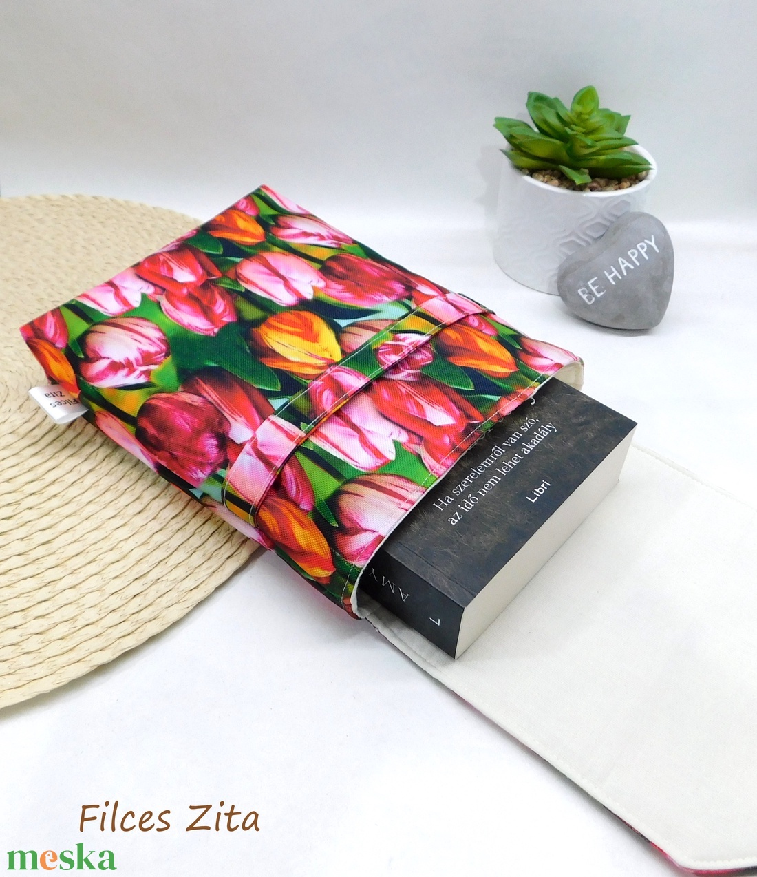 Könyvtok, könyvkabát - TULIPÁN - könyv & zene - könyvtok - Meska.hu