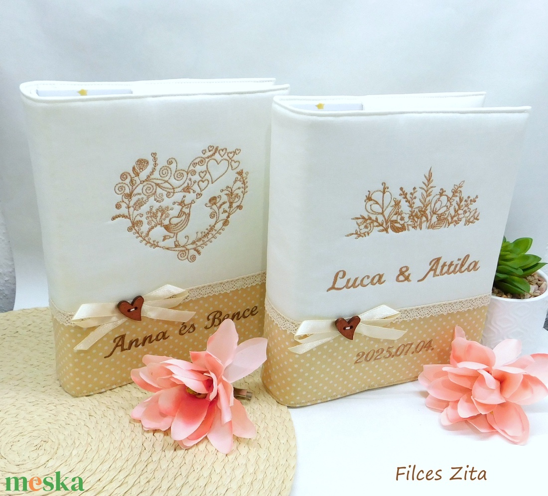 Esküvői hímzett fotóalbum - vintage esküvői album - esküvő - emlék & ajándék - album & fotóalbum - Meska.hu