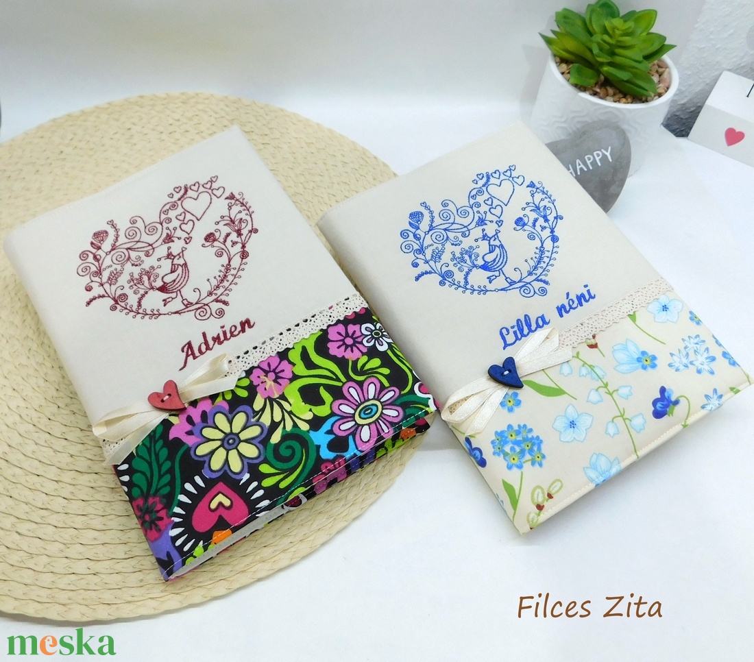 Madárkás hímzett napló / hímzett jegyzetfüzet - otthon & életmód - papír, írószer - jegyzetfüzet & napló - Meska.hu