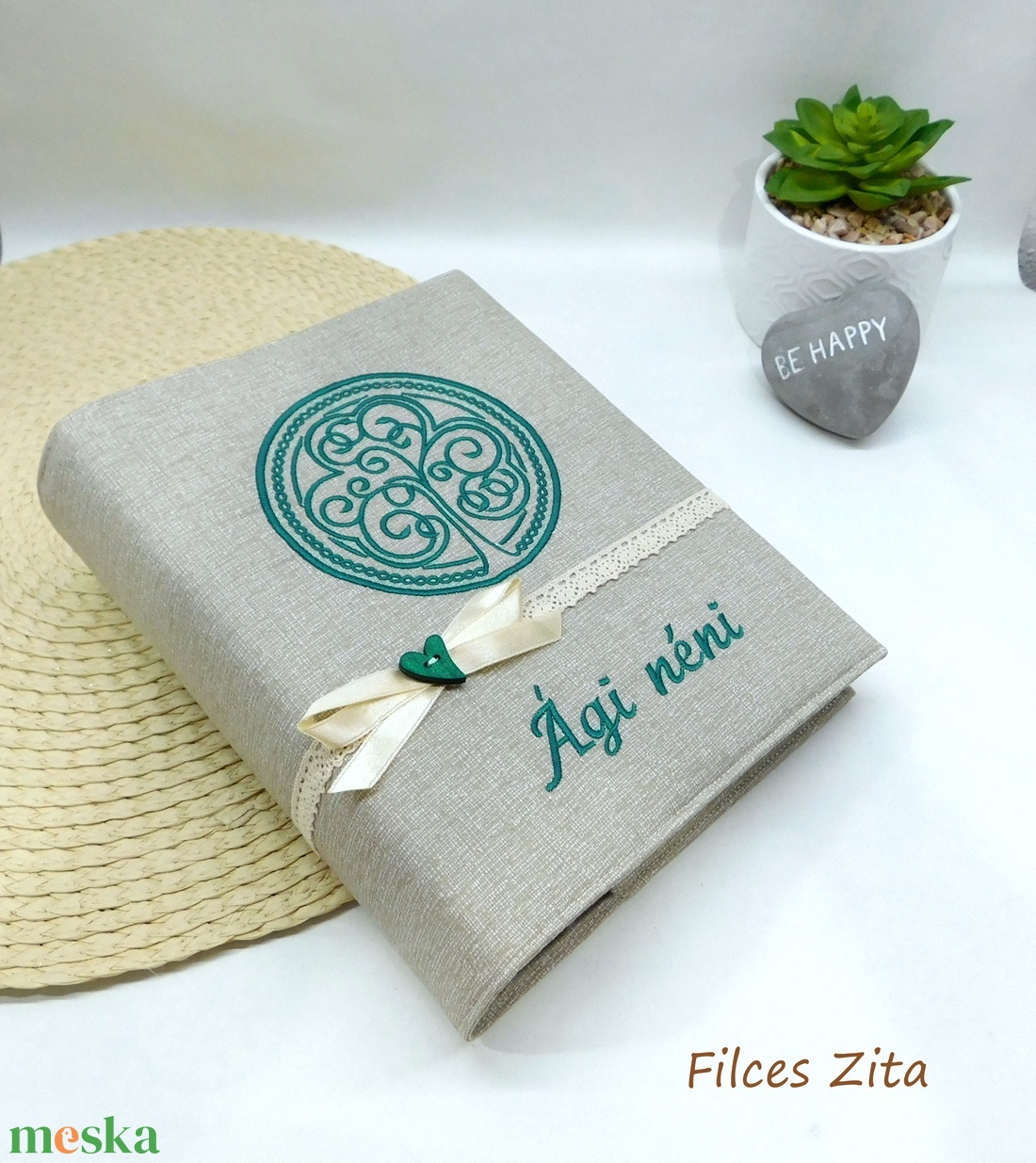 Életfa - egyedi hímzett napló névvel   - otthon & életmód - papír, írószer - jegyzetfüzet & napló - Meska.hu