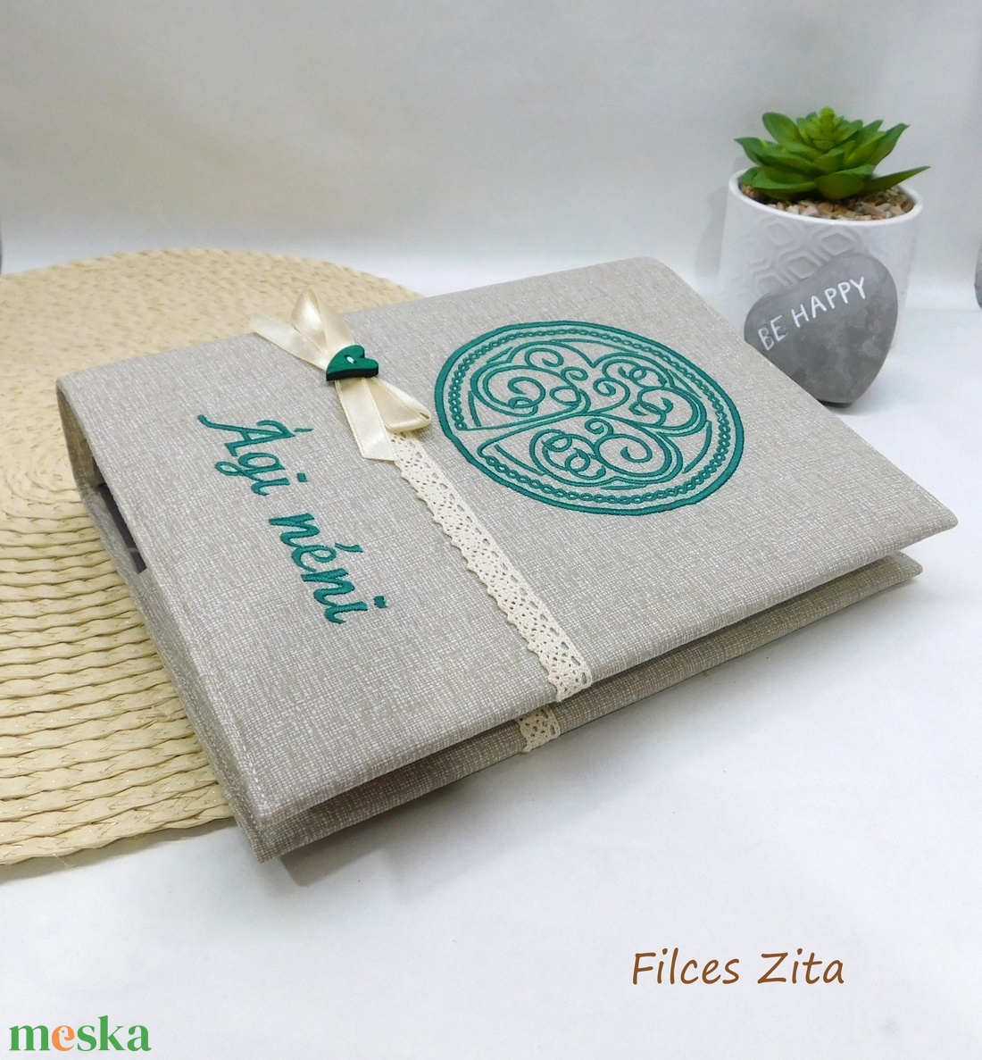 Életfa - egyedi hímzett napló névvel   - otthon & életmód - papír, írószer - jegyzetfüzet & napló - Meska.hu