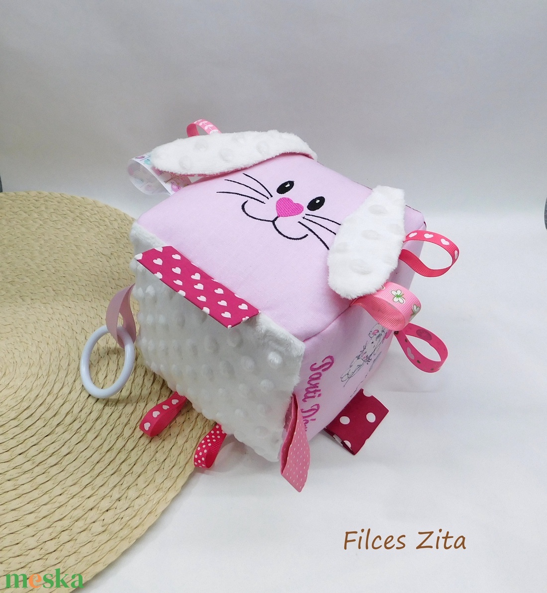 Nyuszis babakocka születési adatokkal - baba - mama - baba játékok - babakocka - Meska.hu