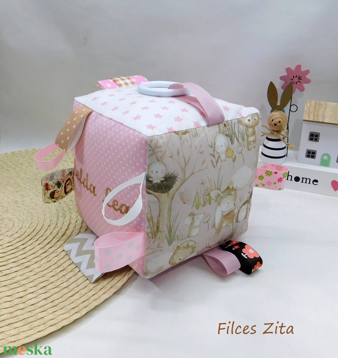 Erdei állatos babaköszöntő csomag / babalátogató ajándék csomag / babaváró szett névhímzéssel - baba - mama - babalátogató ajándékcsomag - Meska.hu