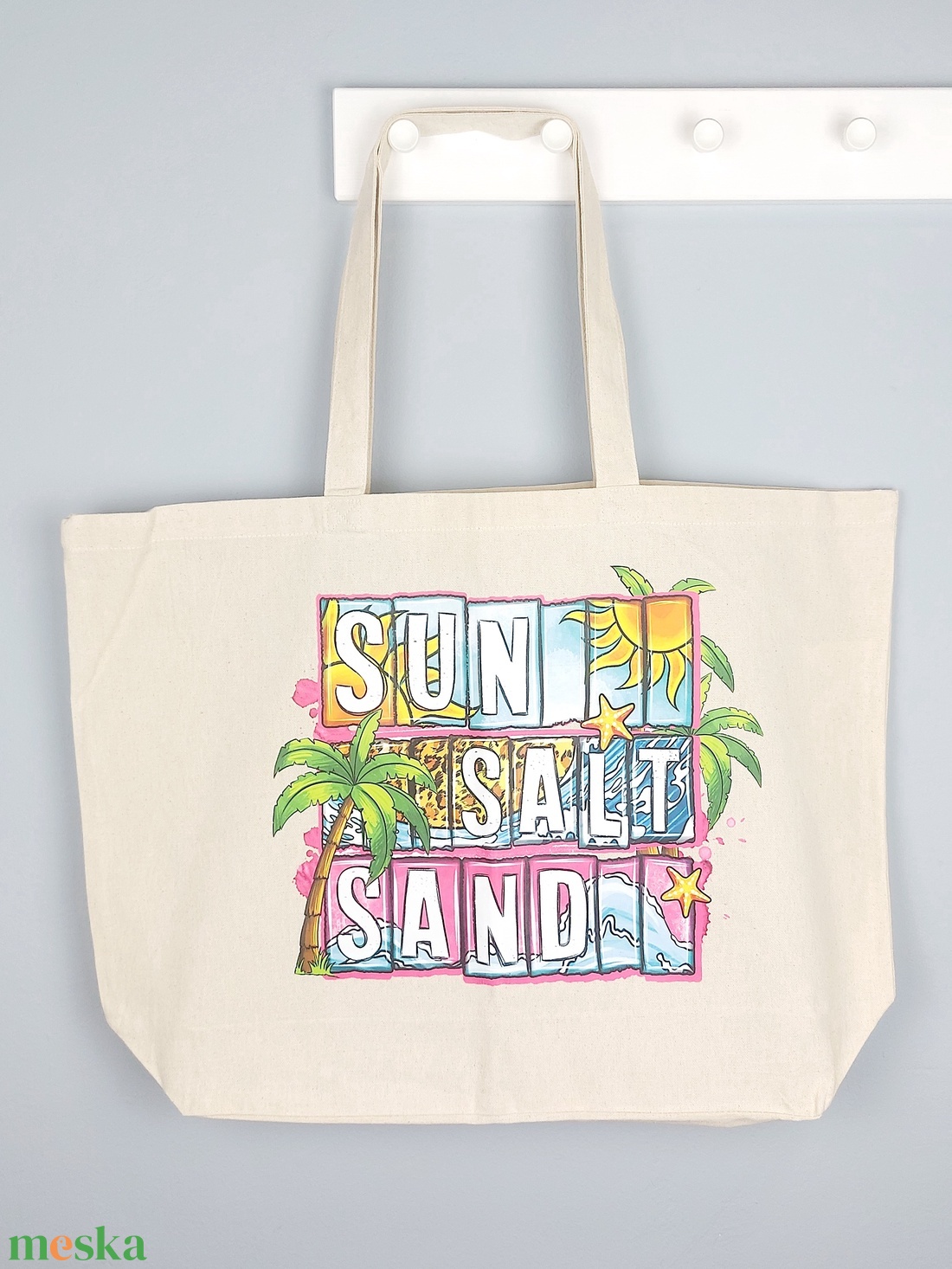 Nagy vászon strandtáska - sun salt sand - táska & tok - bevásárlás & shopper táska - shopper, textiltáska, szatyor - Meska.hu Nagy vászon strandtáska - sun salt sand - táska & tok - bevásárlás & shopper táska - shopper, textiltáska, szatyor - Meska.hu