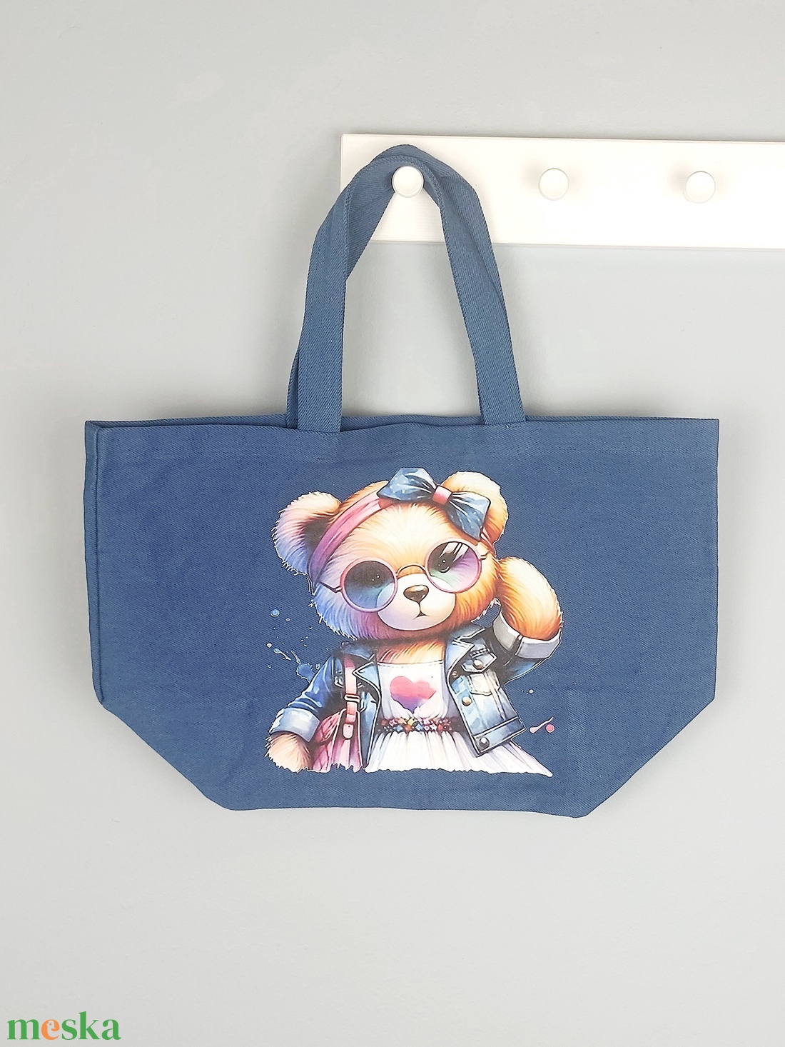 Nagy vászontáska - mackó - táska & tok - bevásárlás & shopper táska - shopper, textiltáska, szatyor - Meska.hu