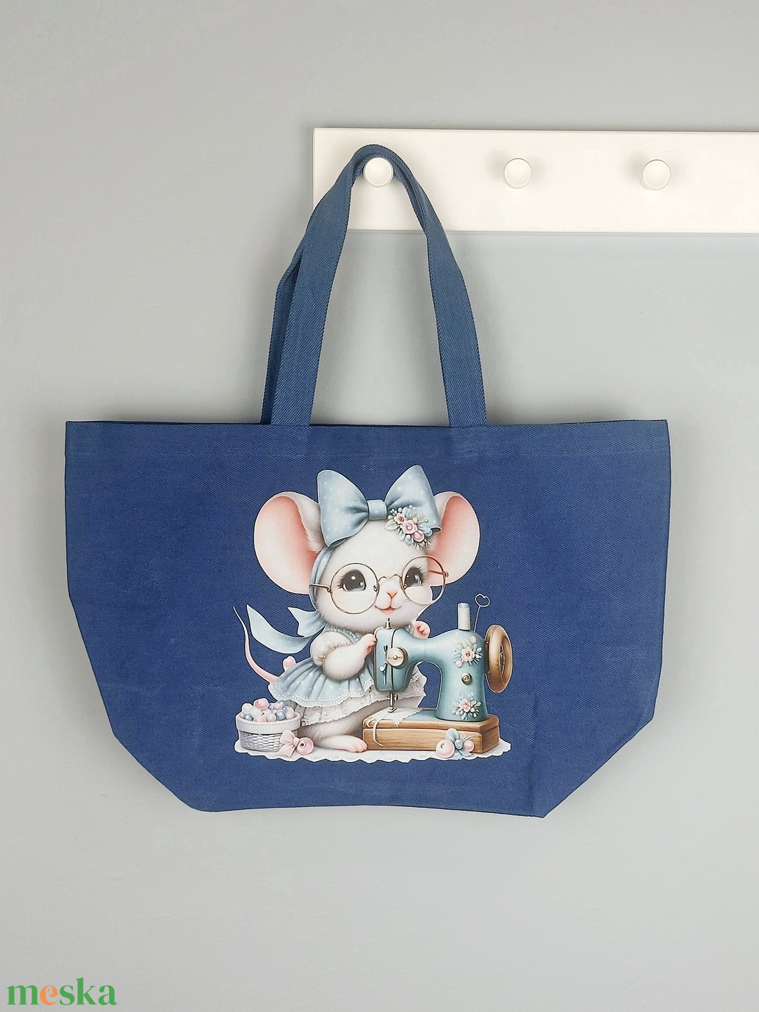 Nagy vászontáska - egér - táska & tok - bevásárlás & shopper táska - shopper, textiltáska, szatyor - Meska.hu