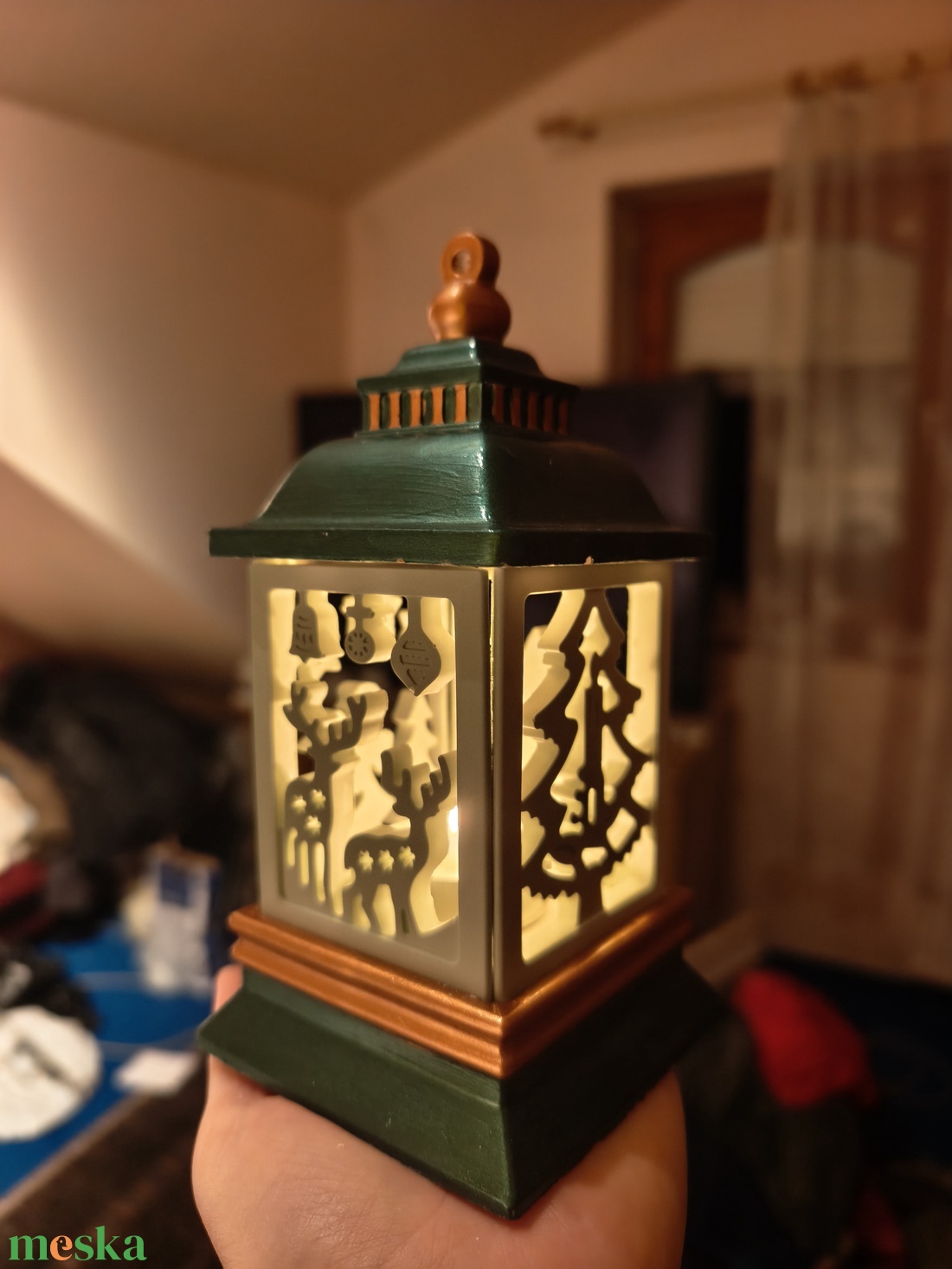 Filep Handcrafted � Kézműves kerámiapor karácsonyi lámpás, mécsestartó (zöld-réz) - karácsony - karácsonyi lakásdekoráció - karácsonyi illatgyertya, mécses - Meska.hu