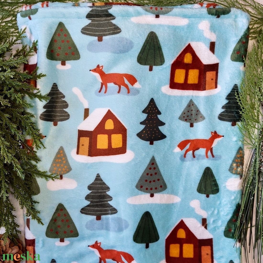 Téli takaró - Fenyves és Rókák - otthon & életmód - babaszoba, gyerekszoba - babatakaró, gyerek pléd - Meska.hu