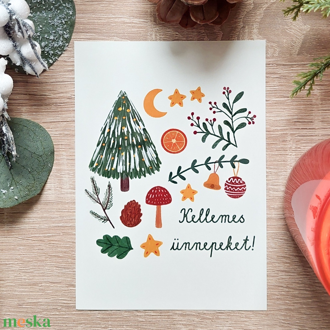 Print - Boldog karácsonyt!  - karácsony - karácsonyi ajándékozás - karácsonyi képeslap, üdvözlőlap, ajándékkísérő - Meska.hu