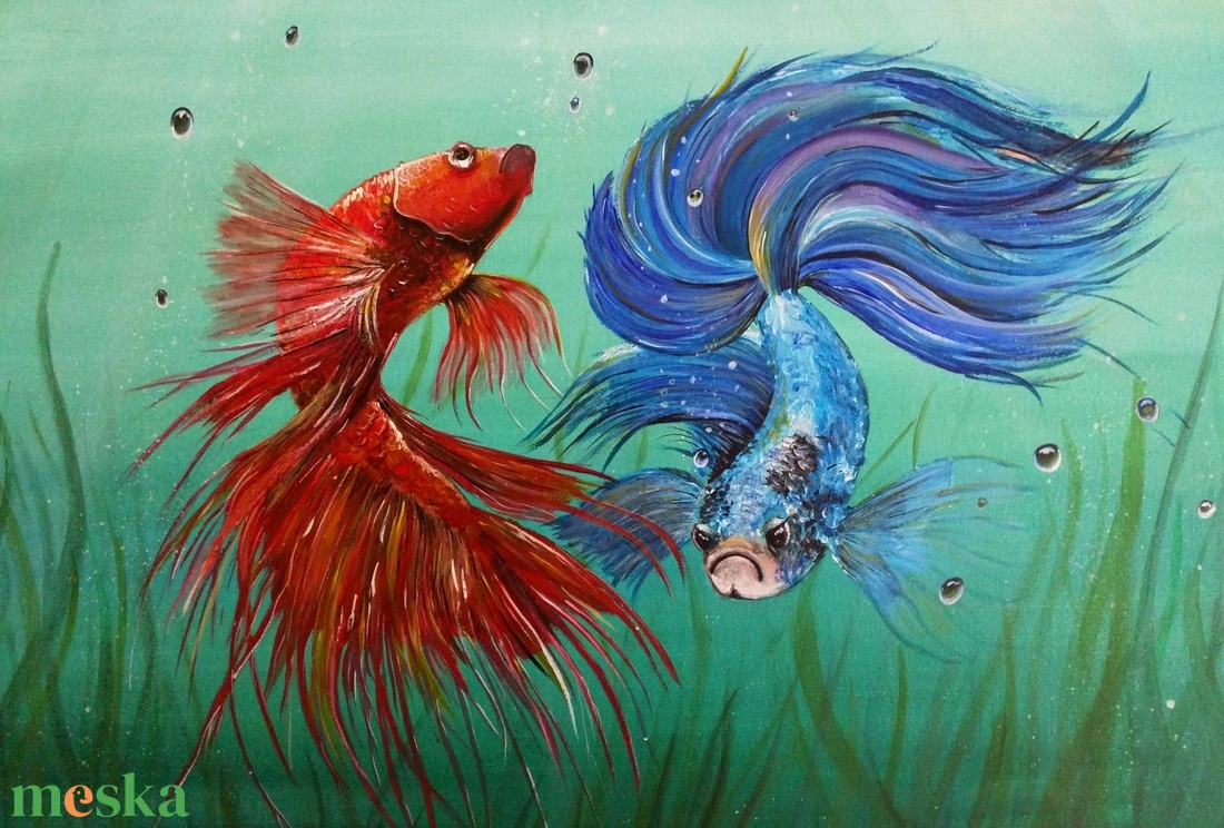 Áramlás - kézzel festett akril vászon (59x42 cm) - művészet - festmény - akril - Meska.hu