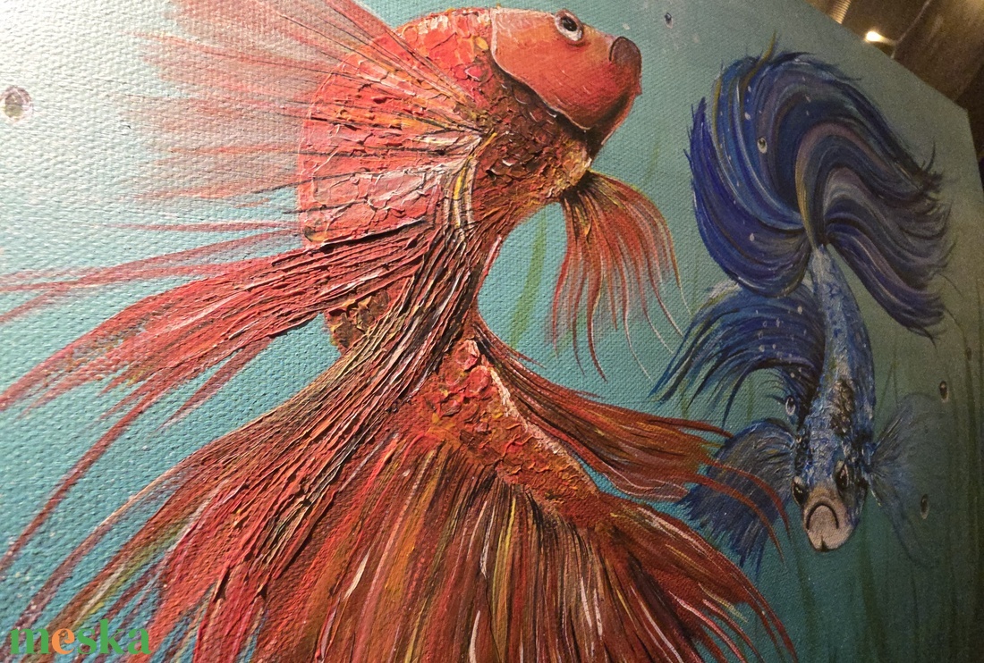 Áramlás - kézzel festett akril vászon (59x42 cm) - művészet - festmény - akril - Meska.hu