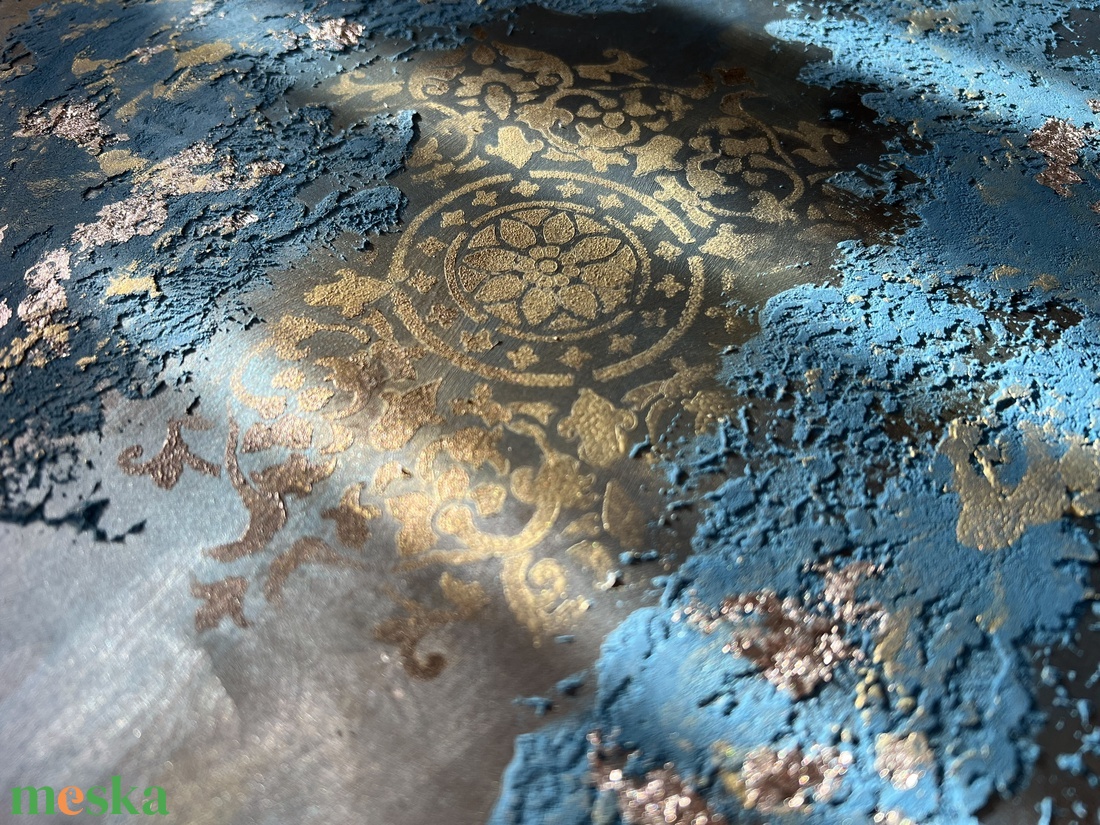 Mandala - Struktúrált festmény vegyes technikával (38x32 cm) - művészet - festmény - festmény vegyes technika - Meska.hu