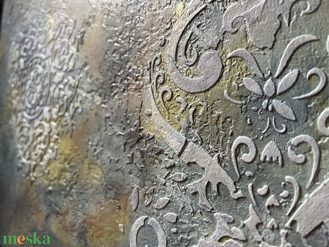 Mandala 2 - Strukturált absztrakt festmény (38x32 cm) - művészet - festmény - festmény vegyes technika - Meska.hu