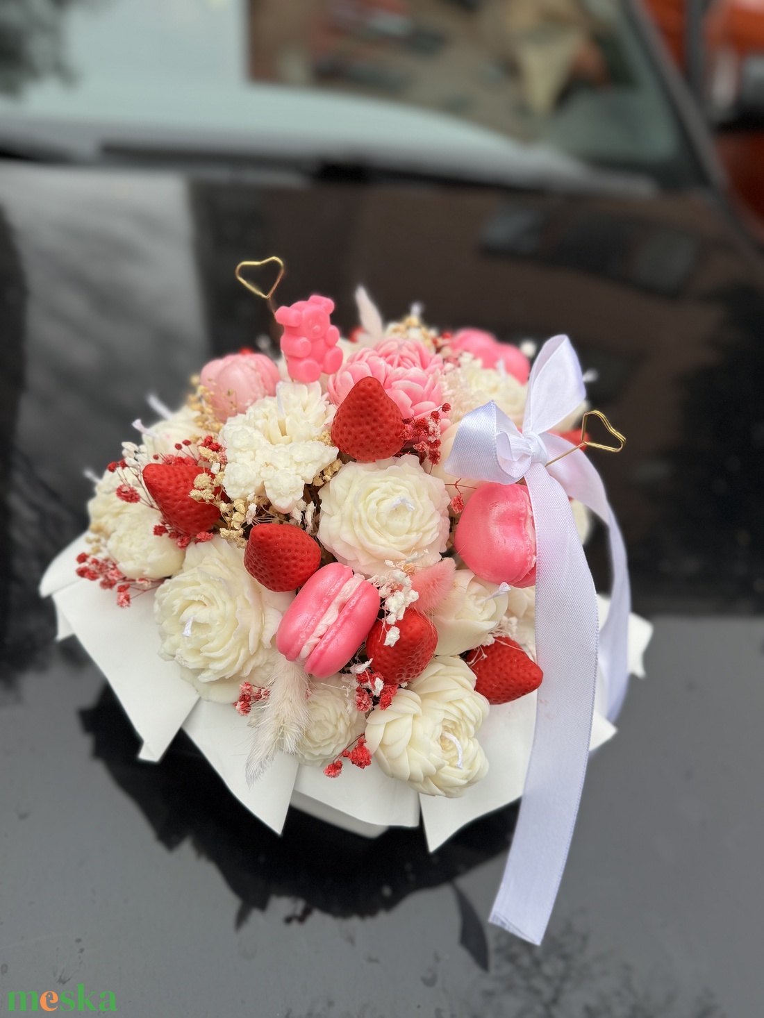 Édes gyertya virágbox - otthon & életmód - gyertya, illat, aroma - gyertya - Meska.hu