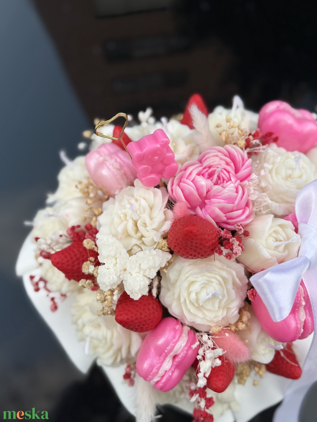 Édes gyertya virágbox - otthon & életmód - gyertya, illat, aroma - gyertya - Meska.hu