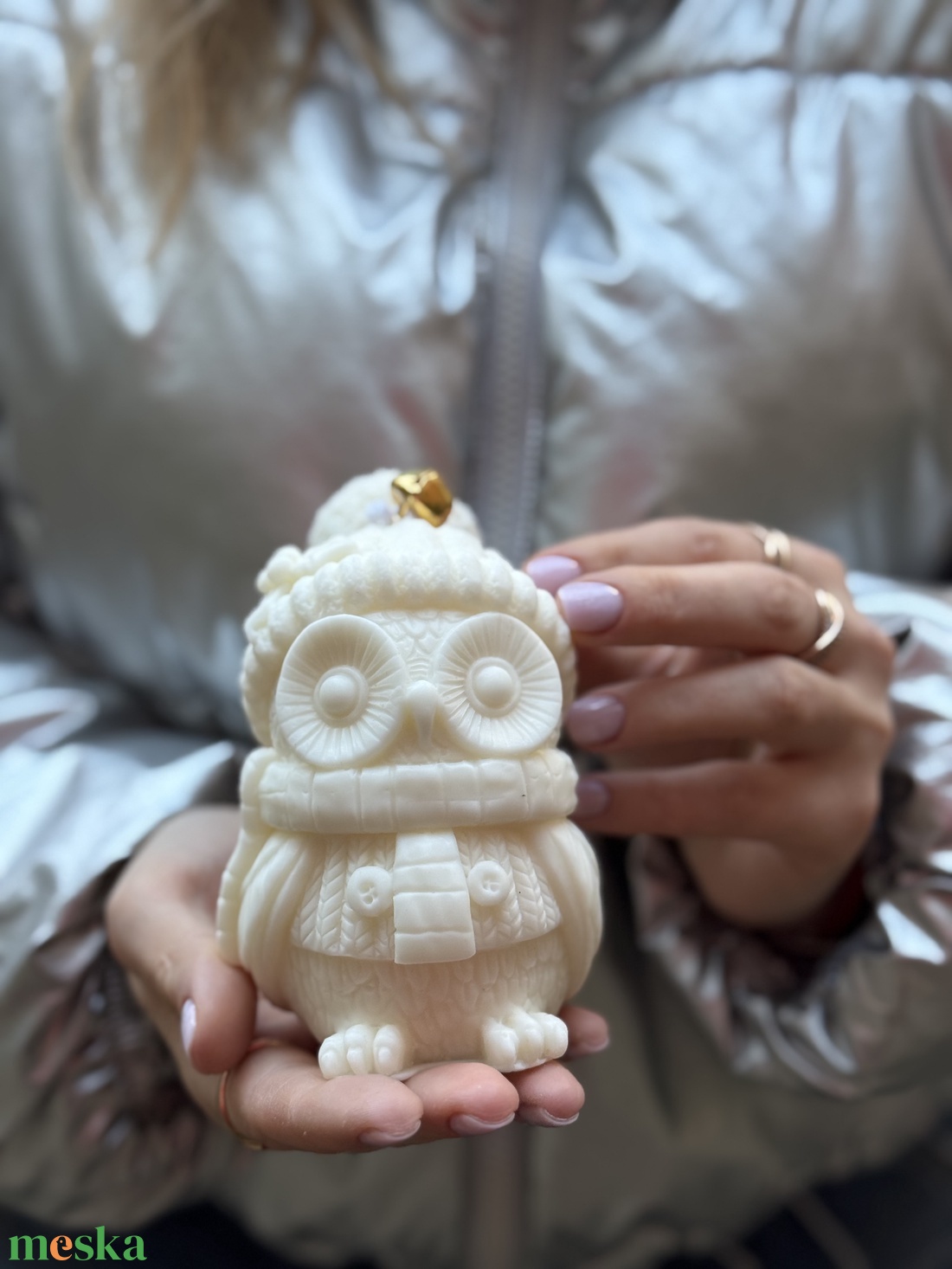 Karácsonyi bagoly - otthon & életmód - gyertya, illat, aroma - gyertya - Meska.hu