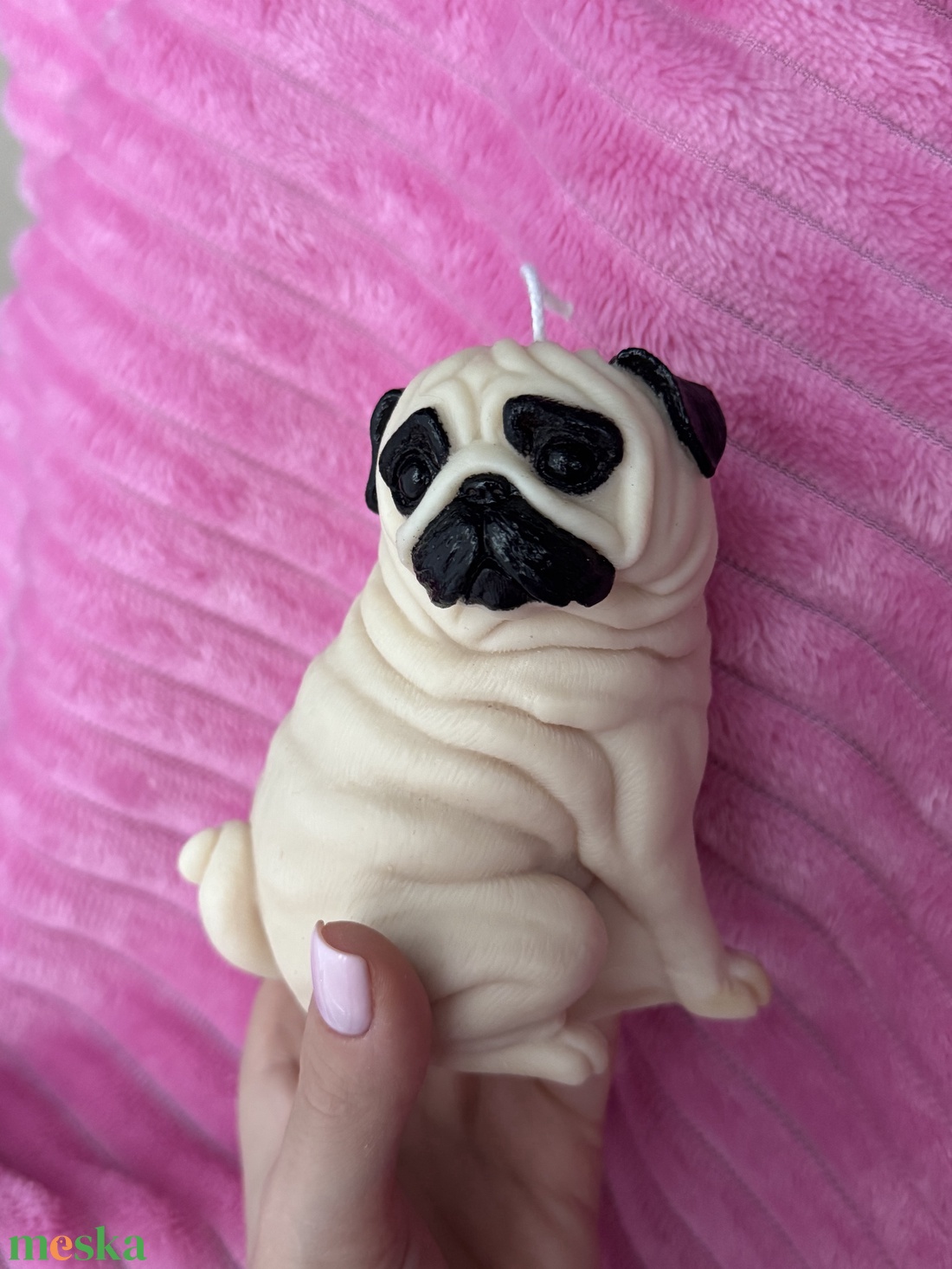 Mopsz gyertya � egy csepp boldogság - otthon & életmód - gyertya, illat, aroma - gyertya - Meska.hu