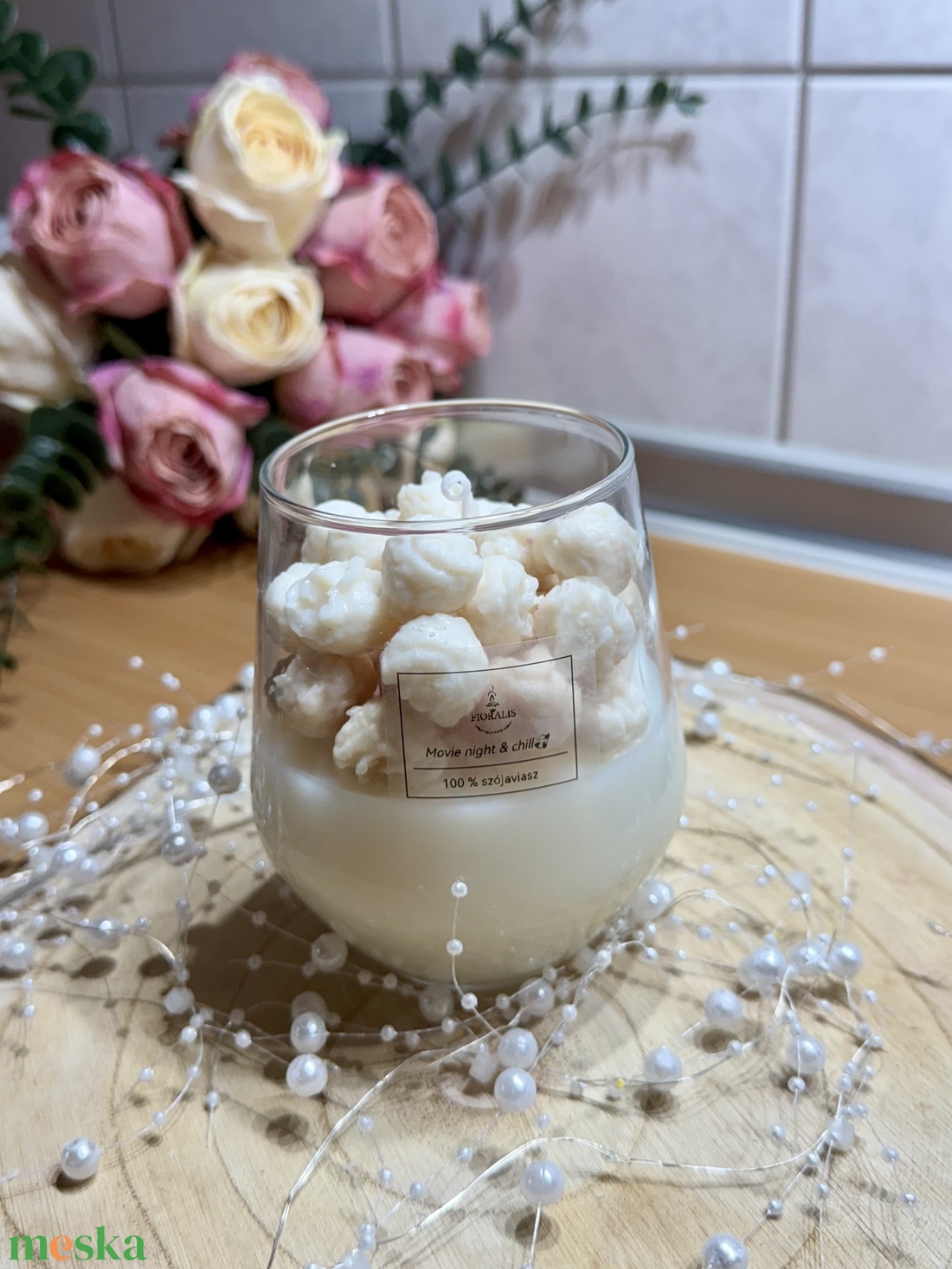 Movie night and chill � popcornos szójagyertya - otthon & életmód - gyertya, illat, aroma - gyertya - Meska.hu