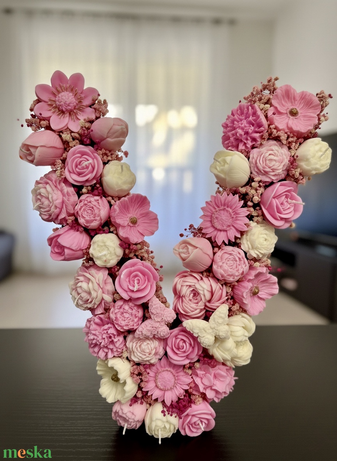 Virágba borult gyertyabetű - otthon & életmód - gyertya, illat, aroma - gyertya - Meska.hu