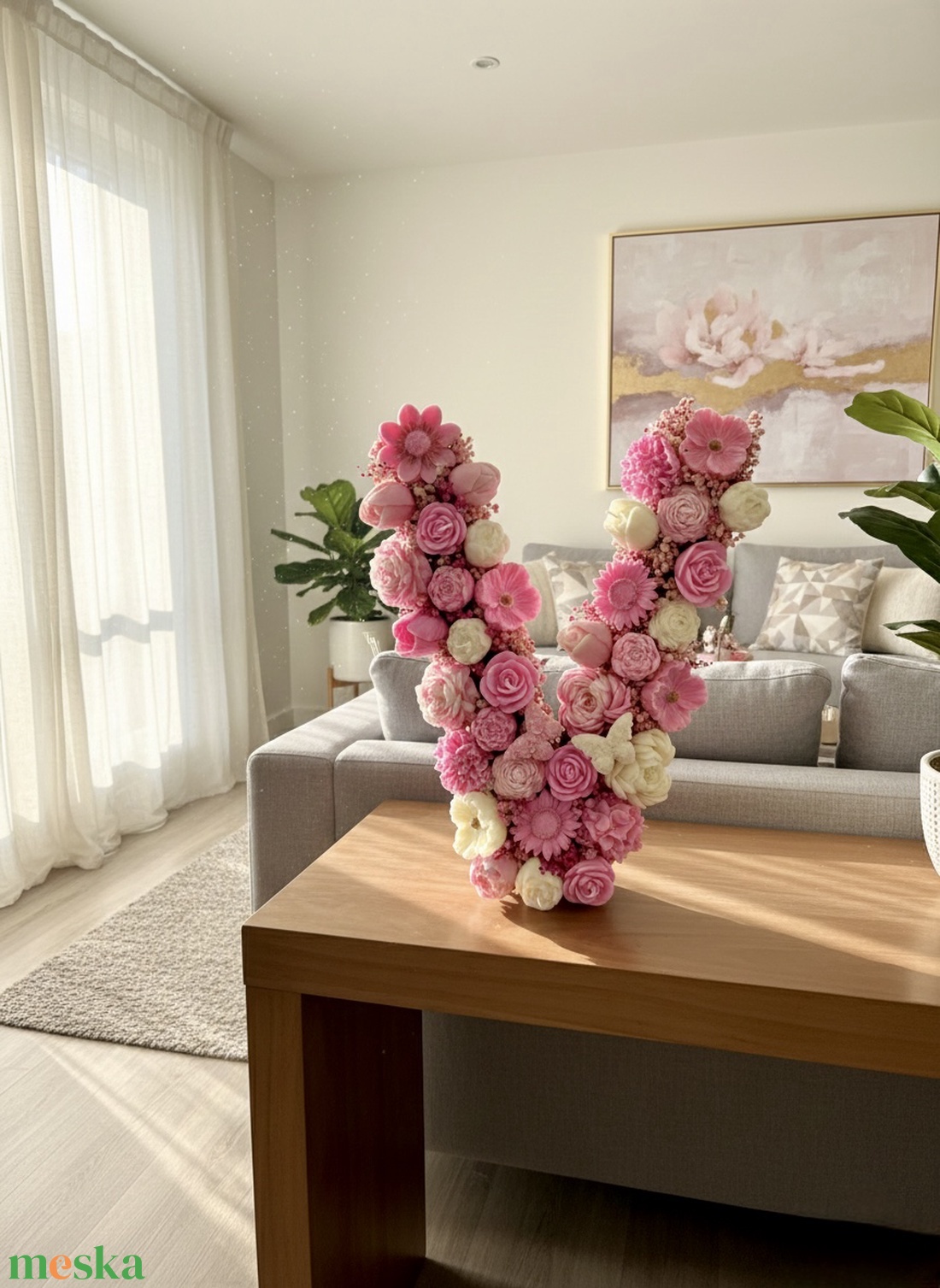 Virágba borult gyertyabetű - otthon & életmód - gyertya, illat, aroma - gyertya - Meska.hu