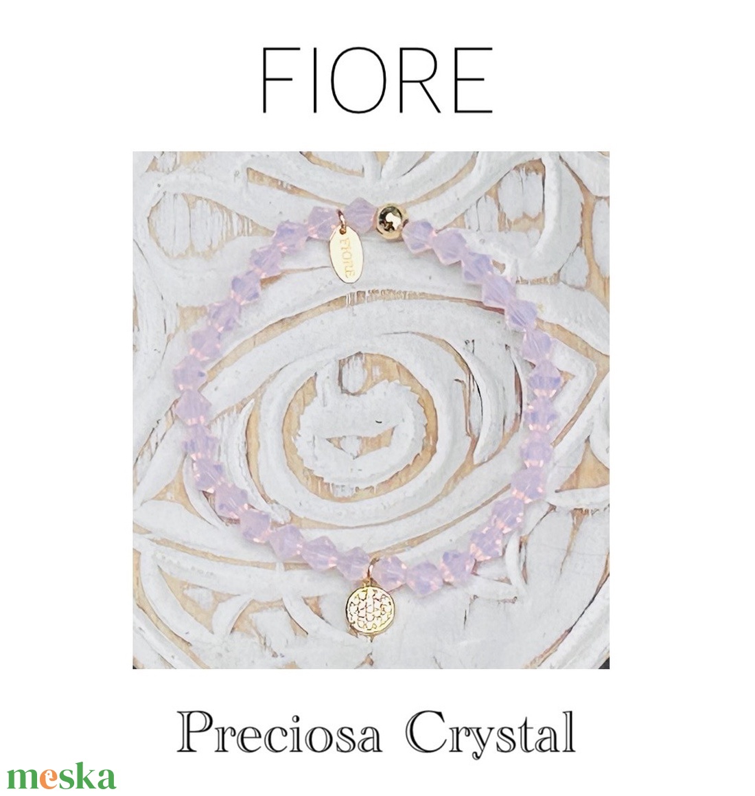 Rózsaszín Preciosa bicone 6 mm kristálykarkötő. - ékszer - karkötő - ásványkarkötő - Meska.hu