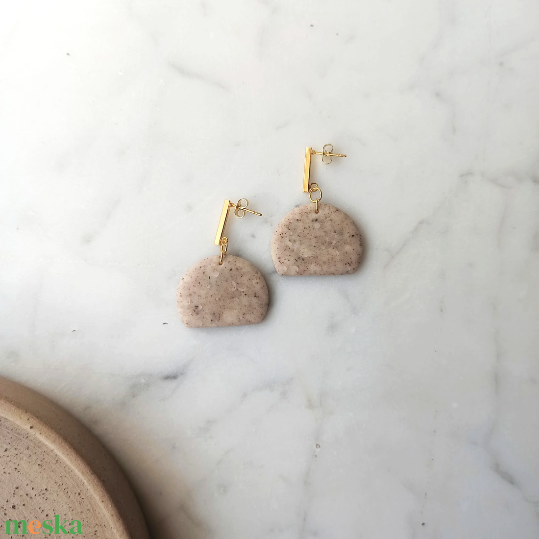 Félkör  bedugós fülbevaló - ékszer - fülbevaló - lógó fülbevaló - Meska.hu