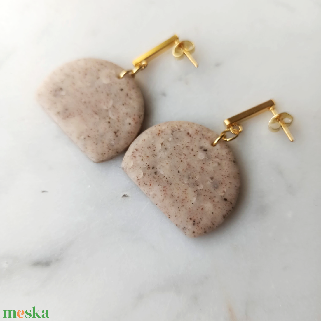 Félkör  bedugós fülbevaló - ékszer - fülbevaló - lógó fülbevaló - Meska.hu