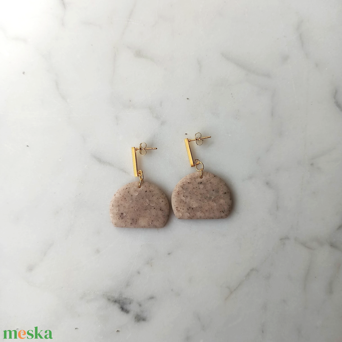 Félkör  bedugós fülbevaló - ékszer - fülbevaló - lógó fülbevaló - Meska.hu