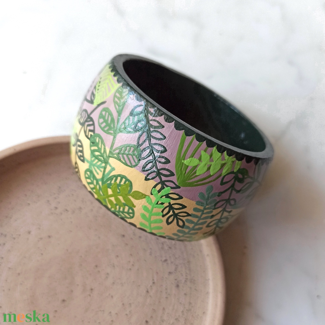 Leveles festett fa karkötő - ékszer - karkötő - karperec - Meska.hu