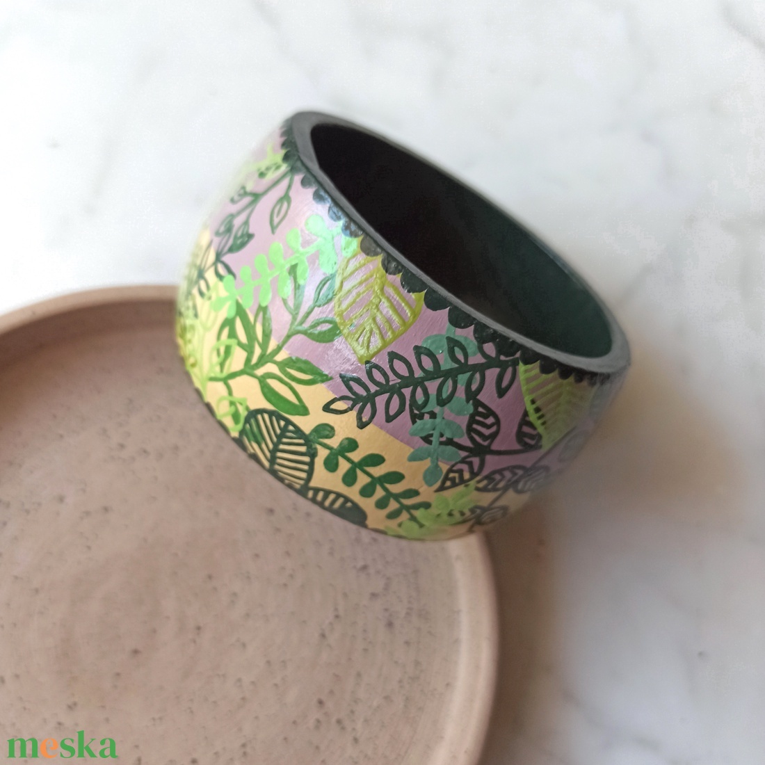 Leveles festett fa karkötő - ékszer - karkötő - karperec - Meska.hu