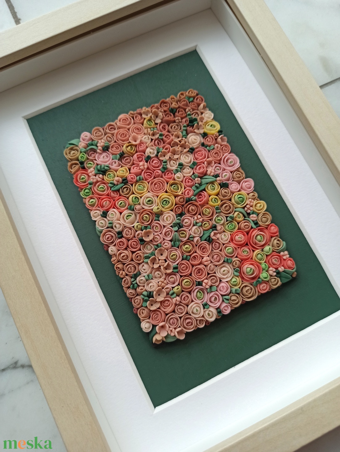 Púder virágtenger - 3D gyurma kép (M) - otthon & életmód - dekoráció - kép & falikép - 3d képek - Meska.hu