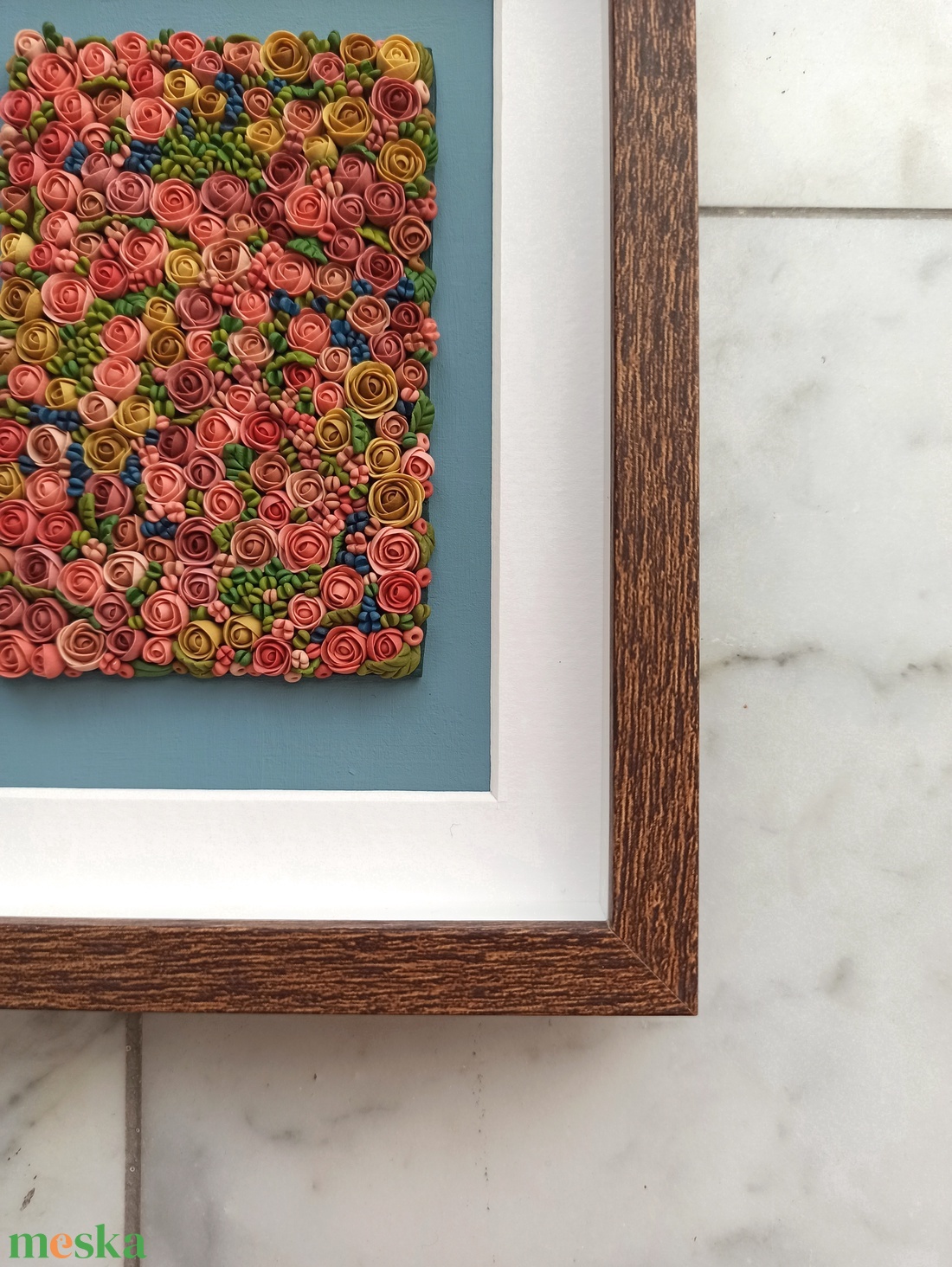 Rózsaszín virágtenger - 3D gyurma kép (M) - otthon & életmód - dekoráció - kép & falikép - 3d képek - Meska.hu