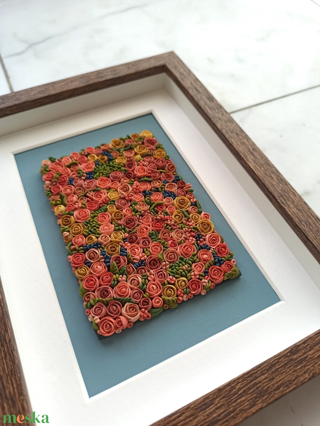 Rózsaszín virágtenger - 3D gyurma kép (M) - otthon & életmód - dekoráció - kép & falikép - 3d képek - Meska.hu