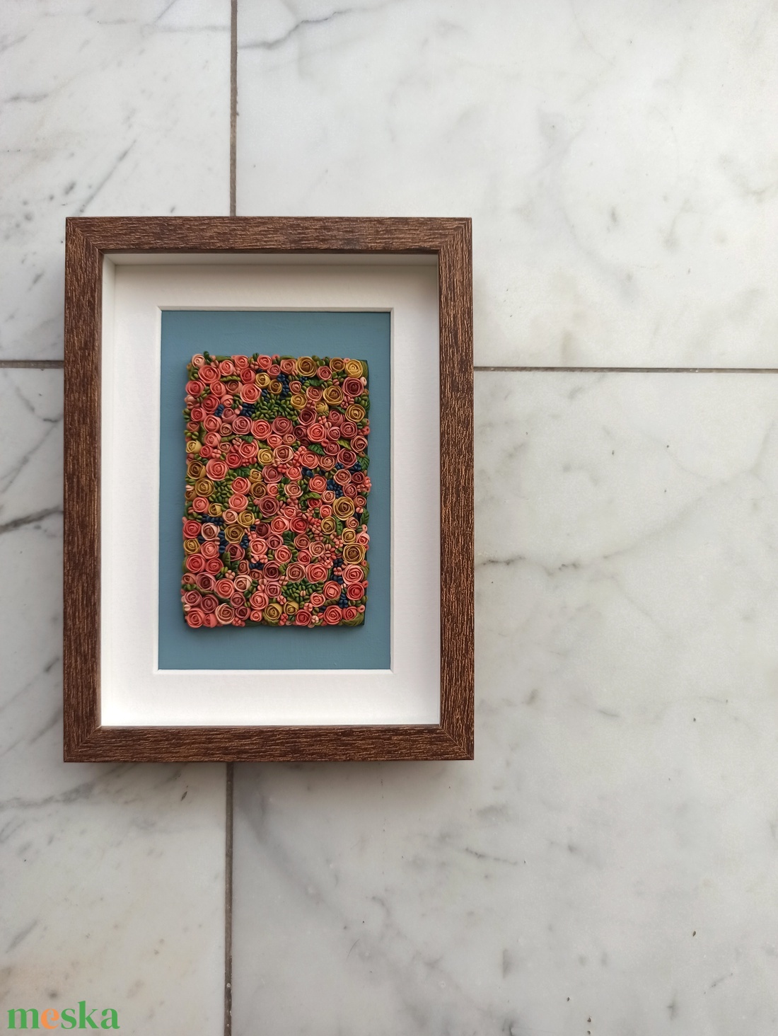 Rózsaszín virágtenger - 3D gyurma kép (M) - otthon & életmód - dekoráció - kép & falikép - 3d képek - Meska.hu